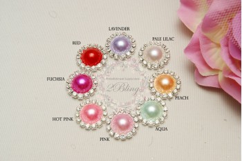 Bling C18 colored pearl, Flat Back, Pack of 5 (1.8 cm)  